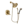 Delta Addison Champagne Bronze Finish Dual Control Shower Faucet System Package with Large Rain Shower Head and 5-Spray Handshower with Slide Bar Includes Rough-in Valve DSP3390V