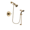 Delta Trinsic Champagne Bronze Finish Shower Faucet System Package with Water Efficient Showerhead and Personal Handheld Shower Sprayer with Slide Bar Includes Rough-in Valve DSP3458V