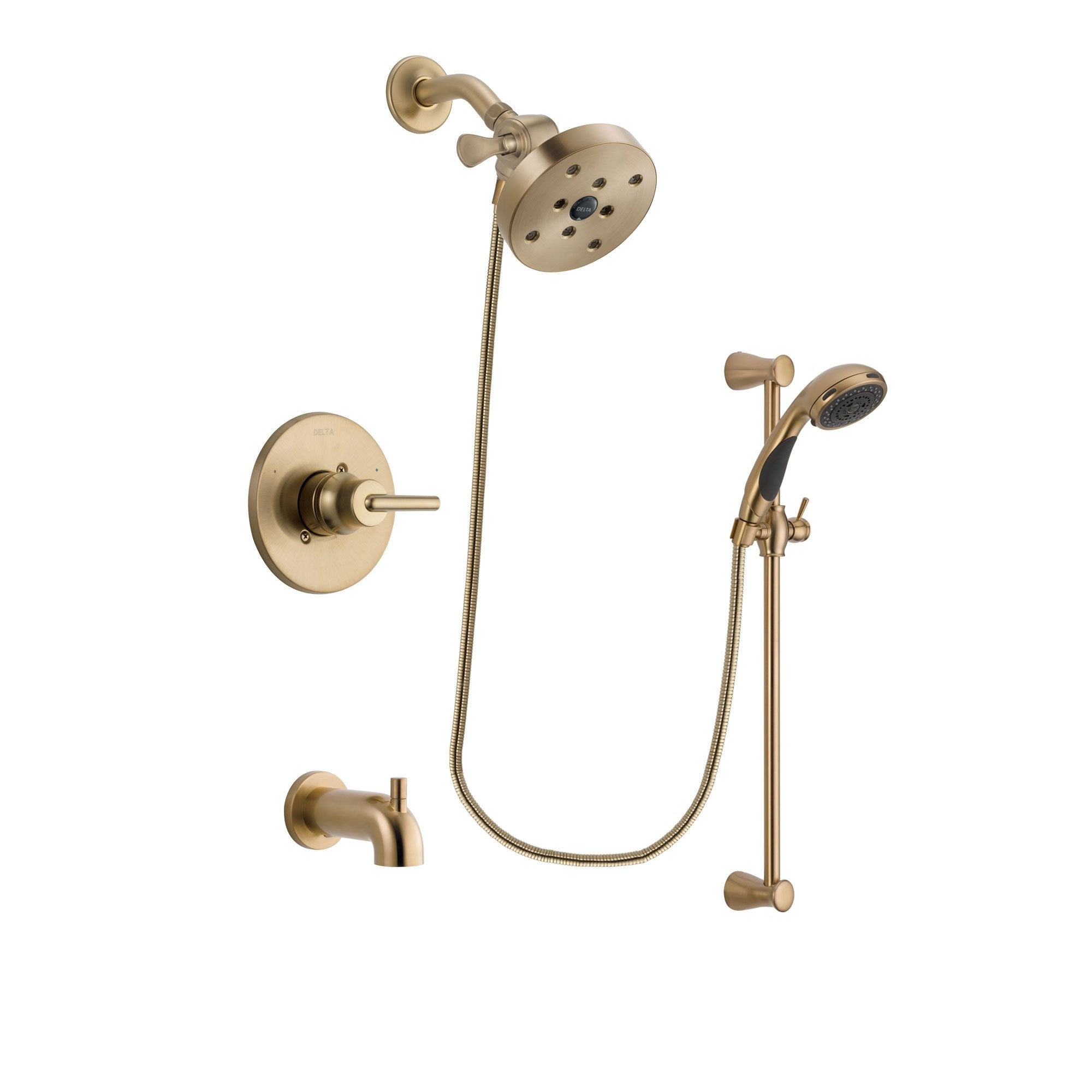 Delta Trinsic Champagne Bronze Tub and Shower System with Hand Shower DSP3509V