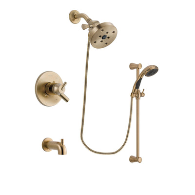 Delta Trinsic Champagne Bronze Tub and Shower System with Hand Shower DSP3517V