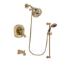 Delta Addison Champagne Bronze Finish Dual Control Tub and Shower Faucet System Package with 5-1/2 inch Showerhead and Personal Handheld Shower Sprayer with Slide Bar Includes Rough-in Valve and Tub Spout DSP3519V