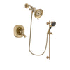 Delta Addison Champagne Bronze Finish Dual Control Shower Faucet System Package with Water-Efficient Shower Head and Personal Handheld Shower Spray with Slide Bar Includes Rough-in Valve DSP3546V