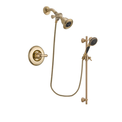 Delta Linden Champagne Bronze Finish Shower Faucet System Package with Water Efficient Showerhead and Personal Handheld Shower Spray with Slide Bar Includes Rough-in Valve DSP3566V