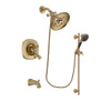 Delta Addison Champagne Bronze Finish Dual Control Tub and Shower Faucet System Package with Large Rain Shower Head and Personal Handheld Shower Spray with Slide Bar Includes Rough-in Valve and Tub Spout DSP3597V