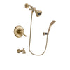 Delta Cassidy Champagne Bronze Finish Dual Control Tub and Shower Faucet System Package with Water Efficient Showerhead and Modern Wall Mount Personal Handheld Shower Spray Includes Rough-in Valve and Tub Spout DSP3679V