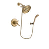 Delta Cassidy Champagne Bronze Finish Thermostatic Shower Faucet System Package with Large Rain Shower Head and Modern Wall Mount Personal Handheld Shower Spray Includes Rough-in Valve DSP3688V