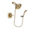 Delta Addison Champagne Bronze Finish Shower Faucet System Package with Large Rain Shower Head and Modern Wall Mount Personal Handheld Shower Spray Includes Rough-in Valve DSP3694V