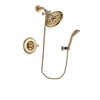 Delta Linden Champagne Bronze Finish Shower Faucet System Package with Large Rain Shower Head and Modern Wall Mount Personal Handheld Shower Spray Includes Rough-in Valve DSP3696V