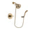 Delta Trinsic Champagne Bronze Finish Shower Faucet System Package with 5-1/2 inch Showerhead and Modern Wall Mount Personal Handheld Shower Spray Includes Rough-in Valve DSP3718V