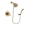 Delta Trinsic Champagne Bronze Finish Dual Control Shower Faucet System Package with 5-1/2 inch Showerhead and Modern Wall Mount Personal Handheld Shower Spray Includes Rough-in Valve DSP3726V