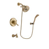 Delta Cassidy Champagne Bronze Finish Dual Control Tub and Shower Faucet System Package with 5-1/2 inch Showerhead and Modern Wall Mount Personal Handheld Shower Spray Includes Rough-in Valve and Tub Spout DSP3731V