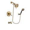 Delta Cassidy Champagne Bronze Finish Thermostatic Tub and Shower Faucet System Package with Water-Efficient Shower Head and 5-Spray Wall Mount Hand Shower Includes Rough-in Valve and Tub Spout DSP3739V