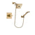 Delta Dryden Champagne Bronze Finish Shower Faucet System Package with Square Shower Head and Modern Wall Mount Handheld Shower Spray Includes Rough-in Valve DSP3866V