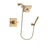 Delta Dryden Champagne Bronze Finish Shower Faucet System Package with Square Shower Head and Modern Wall-Mount Handheld Shower Stick Includes Rough-in Valve DSP3902V