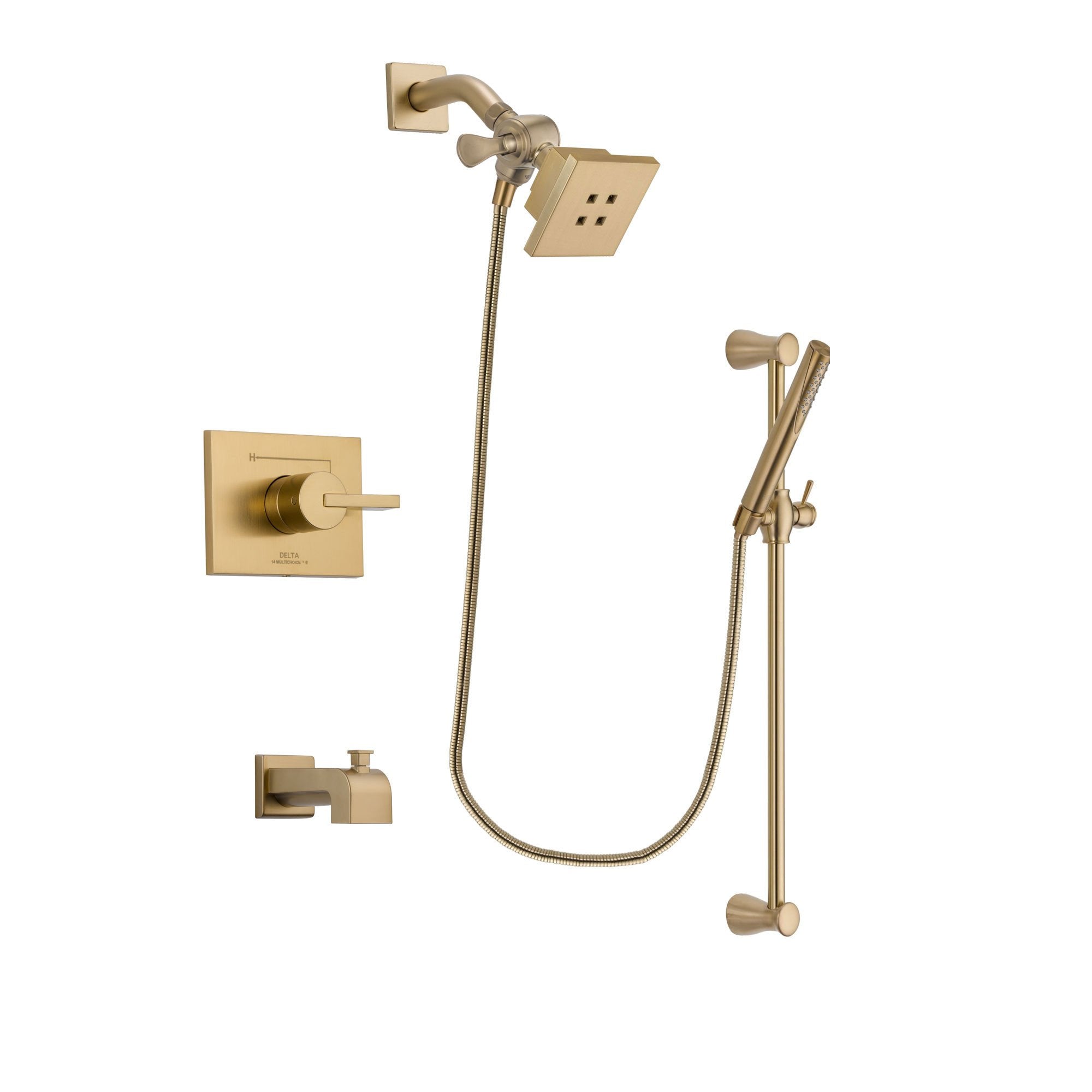 Delta Vero Champagne Bronze Tub and Shower Faucet System w/ Hand Spray DSP3951V