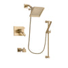 Delta Vero Champagne Bronze Finish Thermostatic Tub and Shower Faucet System Package with 6.5-inch Square Rain Showerhead and Modern Handheld Shower with Slide Bar Includes Rough-in Valve and Tub Spout DSP3959V