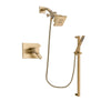 Delta Vero Champagne Bronze Finish Thermostatic Shower Faucet System Package with Square Showerhead and Modern Handheld Shower with Square Slide Bar Includes Rough-in Valve DSP3984V