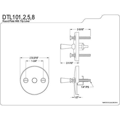 Kingston Brass Satin Nickel Made to Match Trip Lever 3 Hole Round Plate DTL108