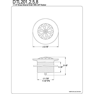 Kingston Brass Polished Brass Made to Match Tub Drain Strainer & Grid DTL202