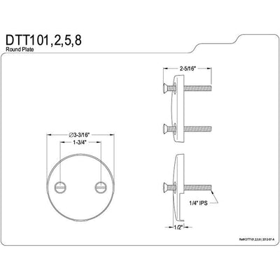 Kingston Brass Polished Brass Tub 2 Hole Overflow Cover Plate DTT102