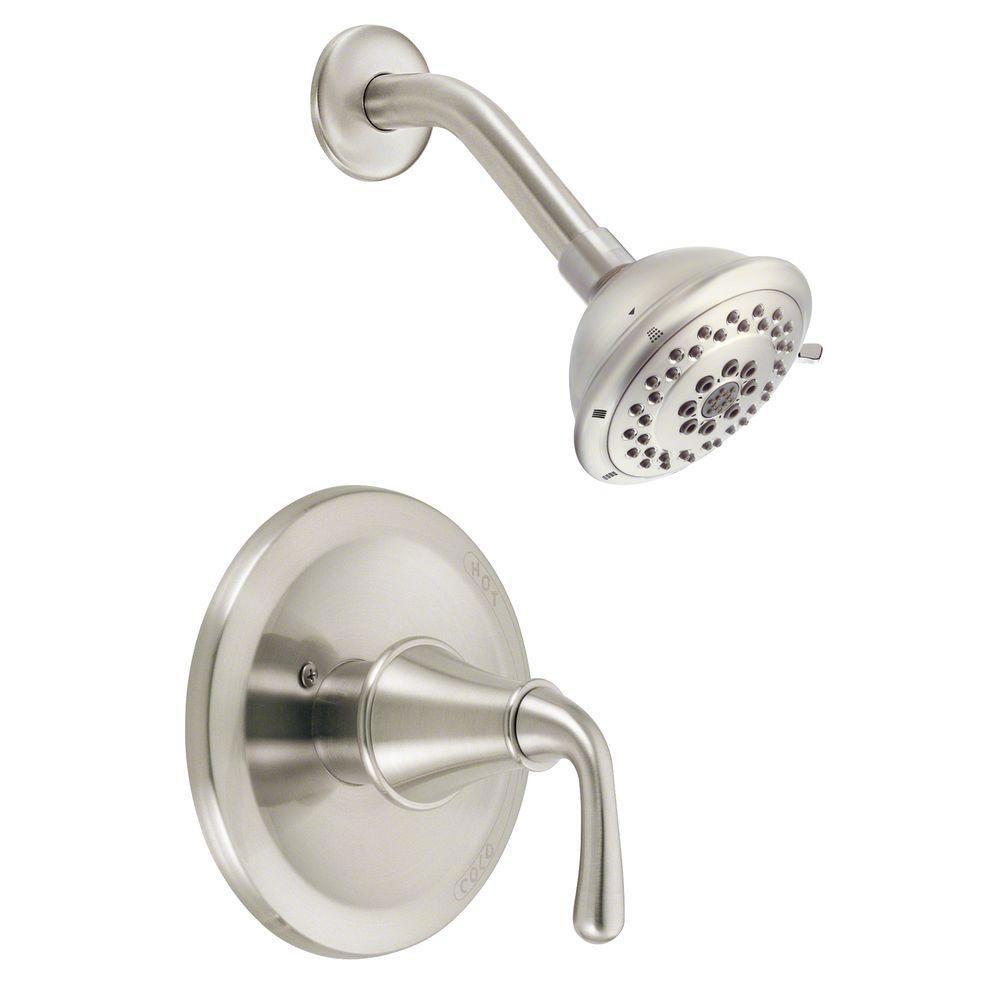 Danze Bannockburn 1-Handle Pressure Balance Shower Faucet Trim Kit in Brushed Nickel (Valve Not Included) 635256