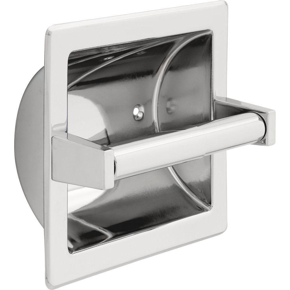 Delta Recessed Toilet Paper Holder with Roller in Chrome 572868