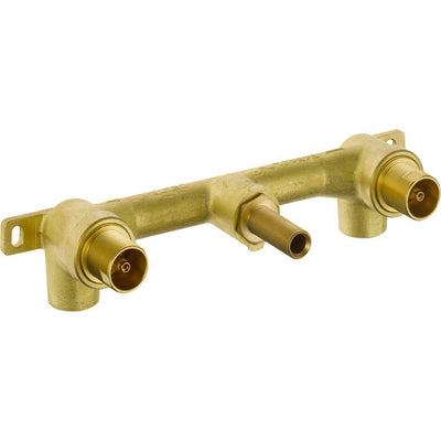 Delta Cassidy Champagne Bronze Finish 2 Handle Wall Mount Tub Filler Faucet Includes Rough-in Valve D3012V