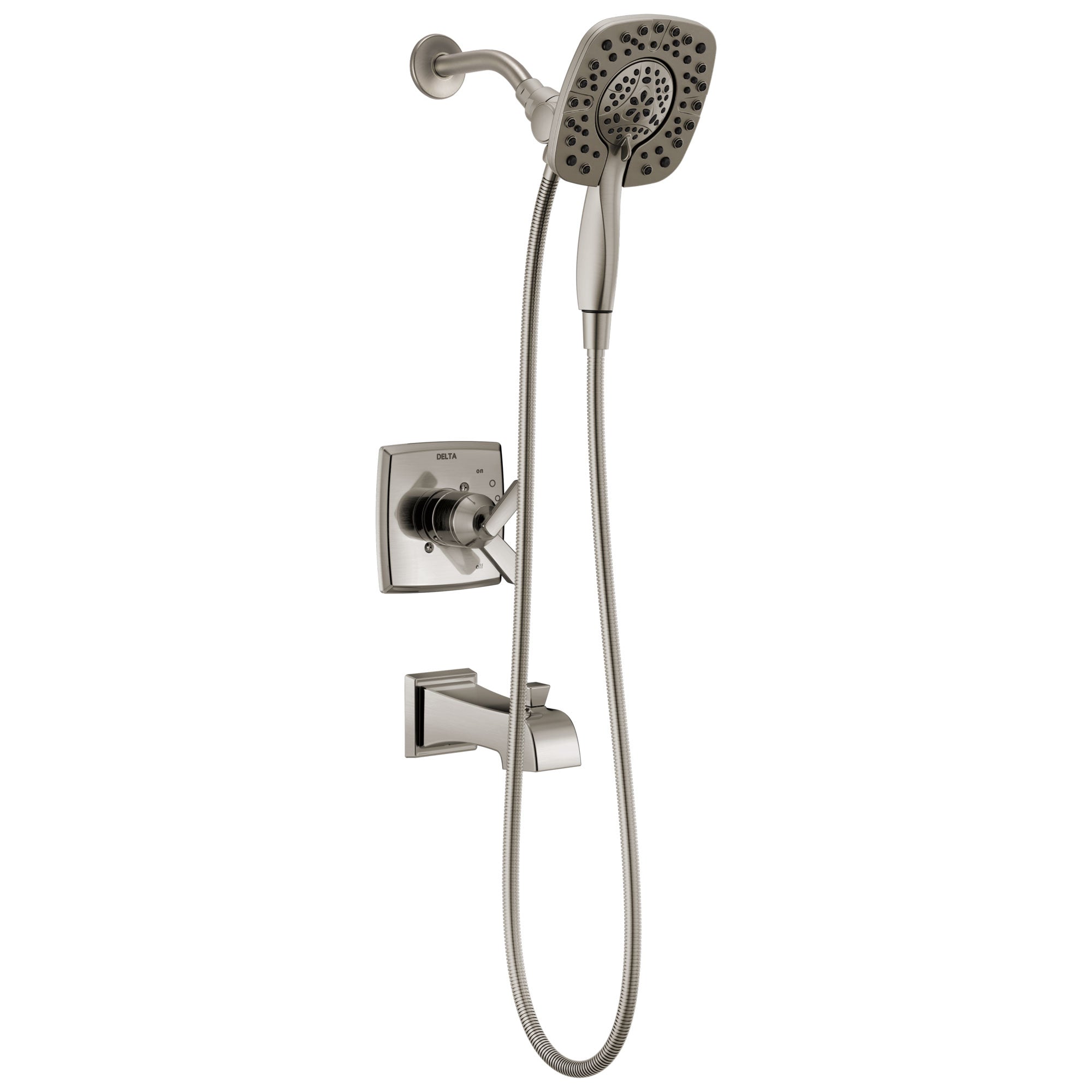 Delta Ashlyn In2ition 1-Handle Tub and Shower Faucet Trim Kit in Stainless Steel Finish (Valve Not Included) 685395