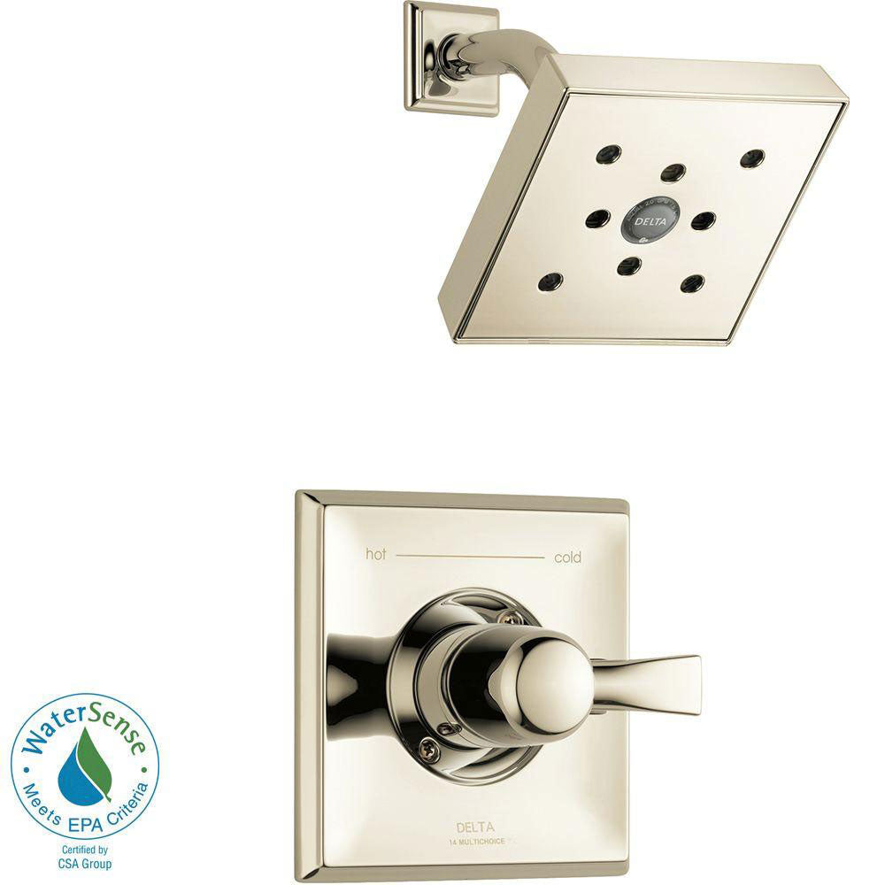 Delta Dryden 1-Handle H2Okinetic 1-Spray Shower Faucet Trim Kit in Polished Nickel (Valve Not Included) 702322