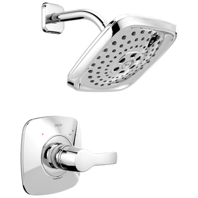 Delta Tesla H2Okinetic 1-Handle Shower Faucet in Chrome Includes Rough-in Valve without Stops D2588V