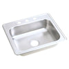 Elkay Dayton Top Mount Stainless Steel 21.25x25x6.5 4-Hole Single Bowl Kitchen Sink in Satin 165237