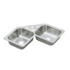 Elkay Dayton Top Mount Stainless Steel 31-7/8x31-7/8x7 4-Hole Double Bowl Kitchen Sink 301857