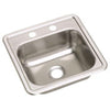 Elkay Dayton Top Mount Stainless Steel 15x15x5.125 2-Hole Single Bowl Kitchen Sink 319537