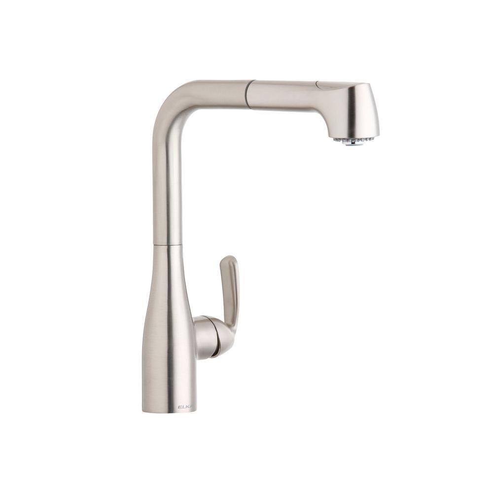 Elkay Brushed Nickel Gourmet Single Handle Pull Out Faucet 541175