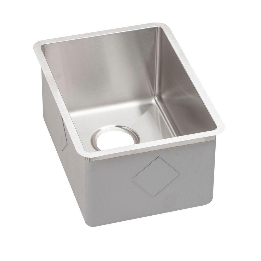 Elkay Crosstown Undermount Stainless Steel 18.5x13.5x9 inch 0-Hole Single Bowl Kitchen Sink in Polished Satin 642411