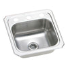 Elkay Celebrity Top Mount Stainless Steel 15x15x6.125 2-Hole Single Bowl Hospitality/Bar Sink 708324