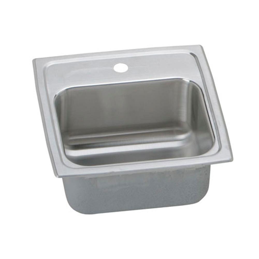 Elkay Lustertone Top Mount Stainless Steel 15x15x7-1/8 1-Hole Single Bowl Bar Sink 731737