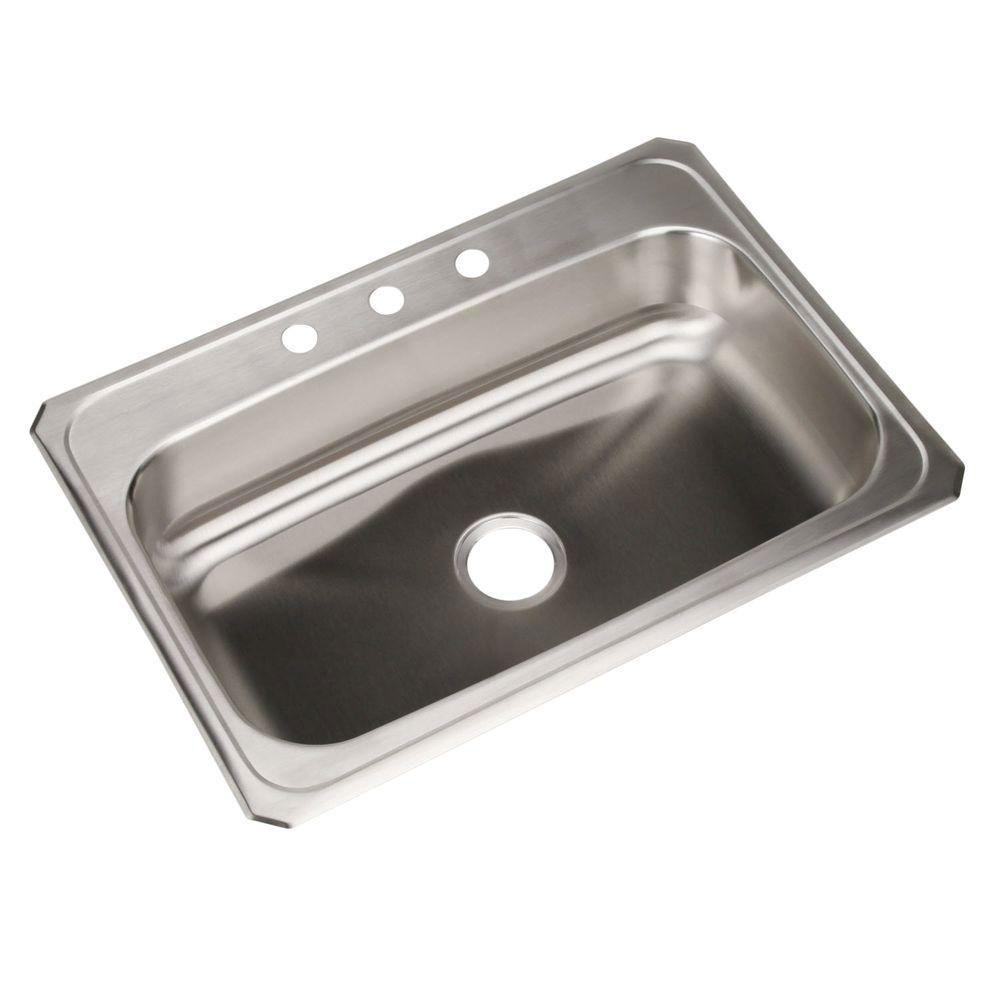 Elkay Celebrity Top Mount Stainless Steel 31x22x6.875 3-Hole Single Bowl Kitchen Sink 786646