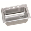 Elkay Celebrity Top Mount Stainless Steel 25x21.25x5.38 3-Hole Single Bowl Kitchen Sink 786682