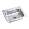 Elkay Dayton Top Mount Stainless Steel 25x21.25x7.0625 3-Hole Single Bowl Kitchen Sink 849097