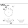 White China Vessel Bathroom Sink with Overflow Hole & Faucet Hole EV4012