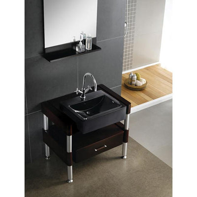 Kingston Concord Black China Vessel Bathroom Sink with Overflow Hole EV4034K