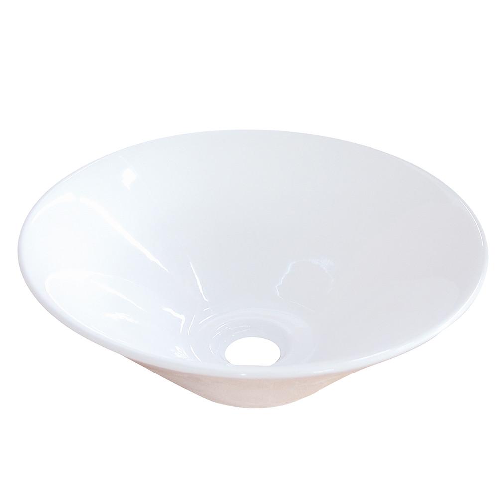 White SoHo White China Vessel Bathroom Sink without Overflow Hole EV4037