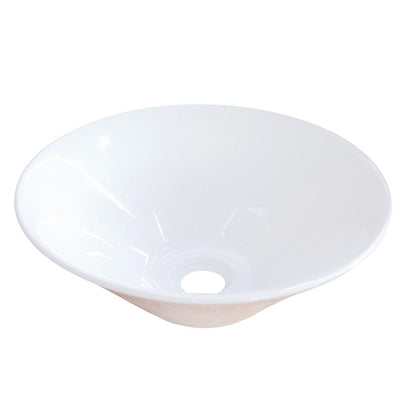 White SoHo White China Vessel Bathroom Sink without Overflow Hole EV4037