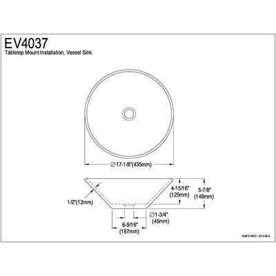 White SoHo White China Vessel Bathroom Sink without Overflow Hole EV4037