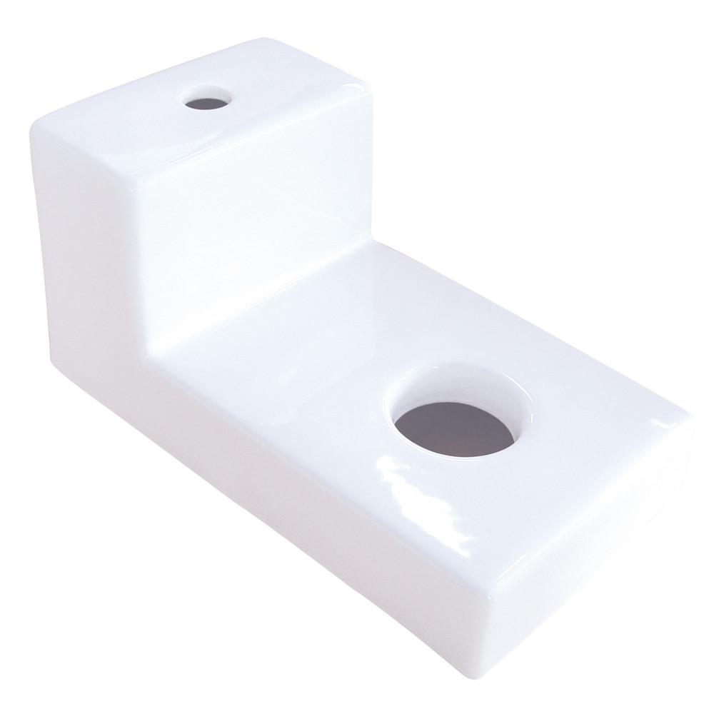 Kingston Castle White China Vessel Bathroom Sink Holder with Faucet Hole EV4100