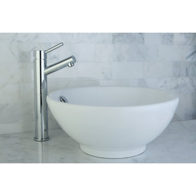 Kingston Perfection White China Vessel Bathroom Sink with Overflow Hole EV4129