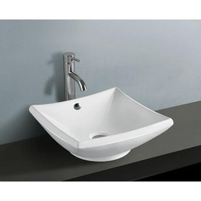 Kingston Courtyard White China Vessel Bathroom Sink with Overflow Hole EV4220