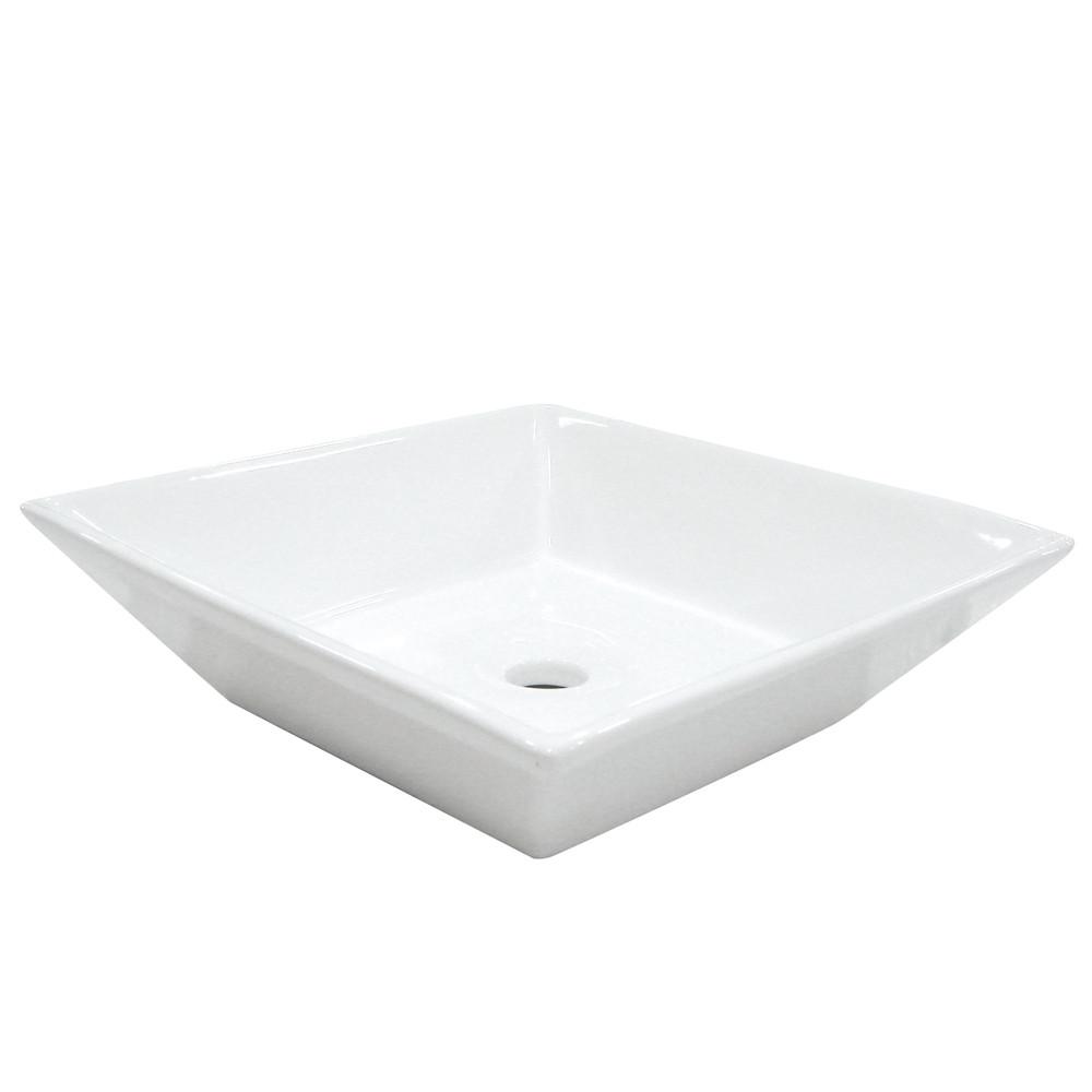 Kingston Parisian White China Vessel Bathroom Sink without Overflow Hole EV4256