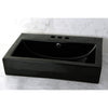 Kingston Black China Vessel Bathroom Sink w/Overflow & 3 Faucet Holes EV4318K34